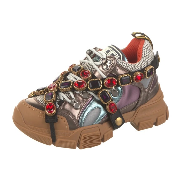 GUCCI Flashtrek chunky sneaker with removable rhinestones. Never worn. - Picture 6 of 10